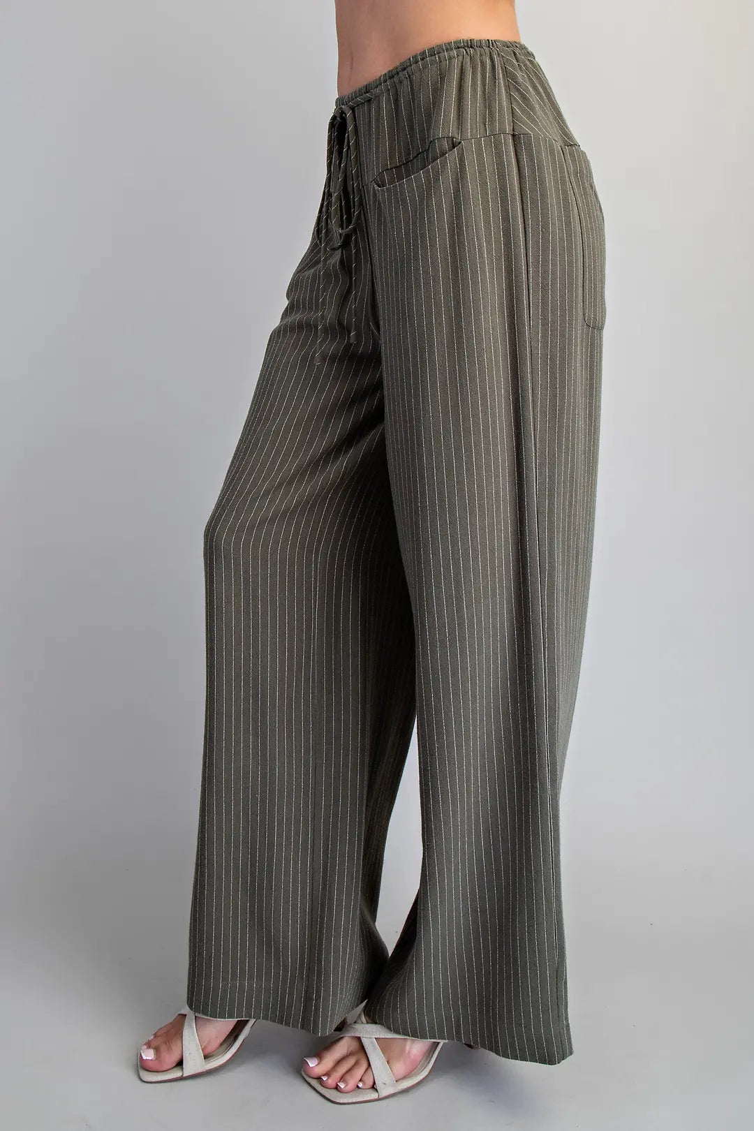 Striped Tie Front Pants