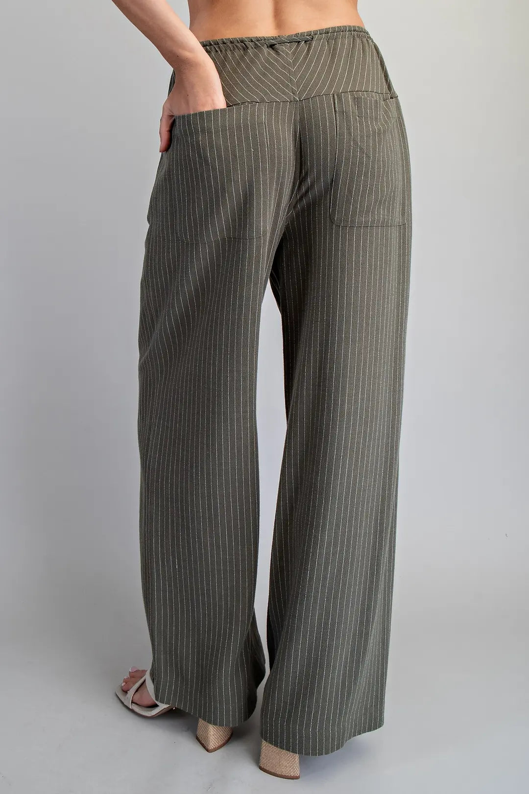 Striped Tie Front Pants