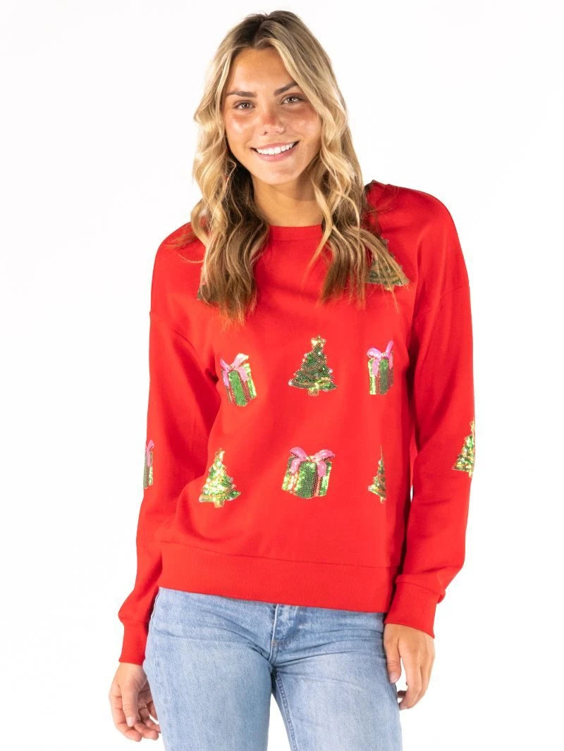 Glistening Applique Crew