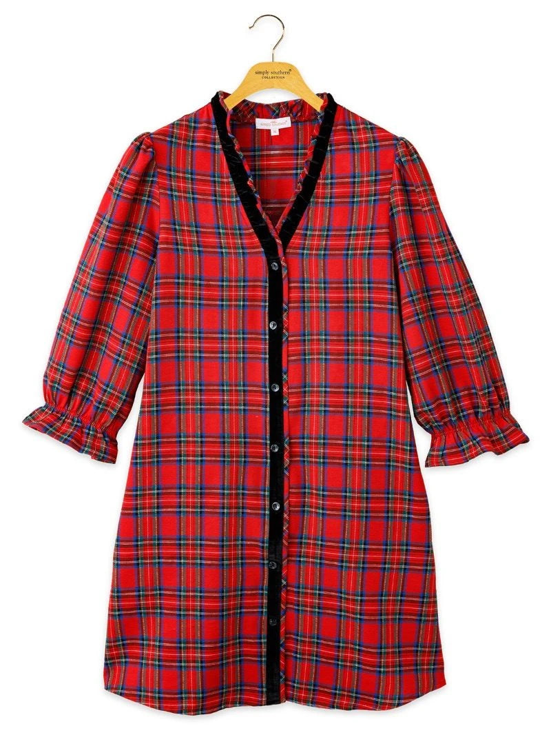 Holiday Button Down Dress 