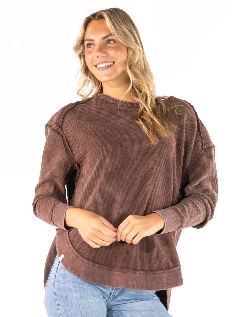 Great Lakes Waffle Pullover Top