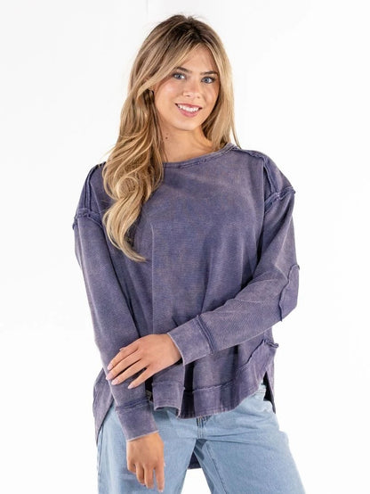 Great Lakes Waffle Pullover Top