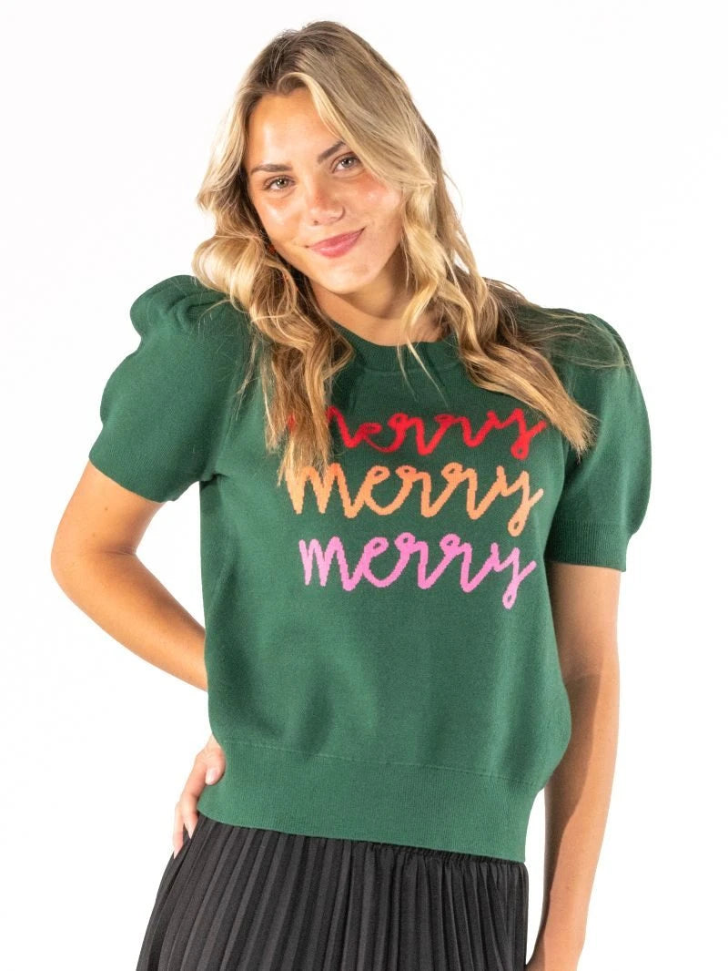Merry Puff Sleeve Knit Sweater