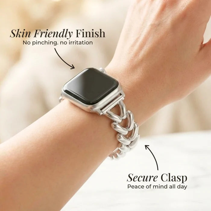 Platinum Braid Luxury Apple Watch Strap