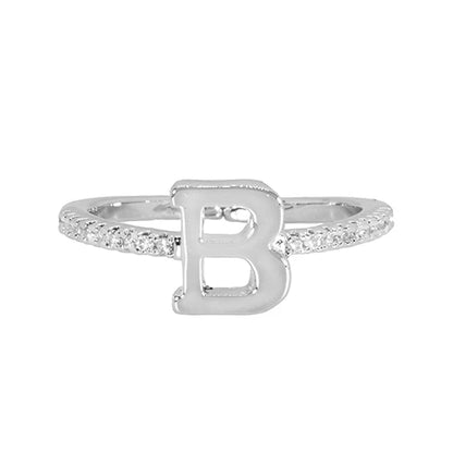 Adjustable Love Letter White Gold Ring | B