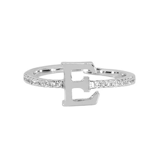 Adjustable Love Letter White Gold Ring | E