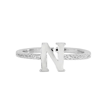 Adjustable Love Letter White Gold Ring | N
