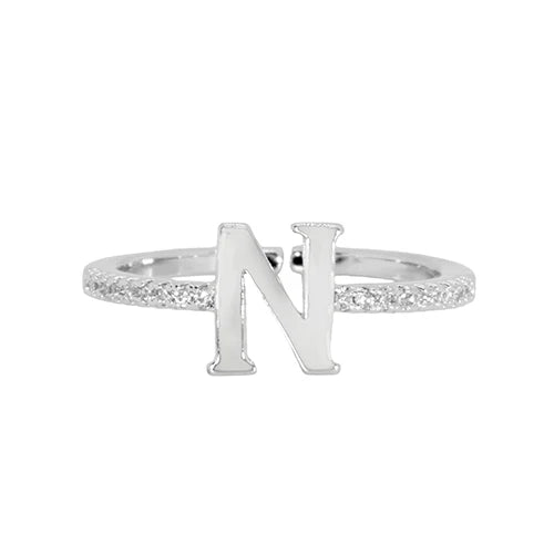 Adjustable Love Letter White Gold Ring | N