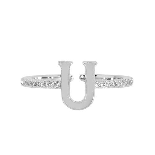 Adjustable Love Letter White Gold Ring | U