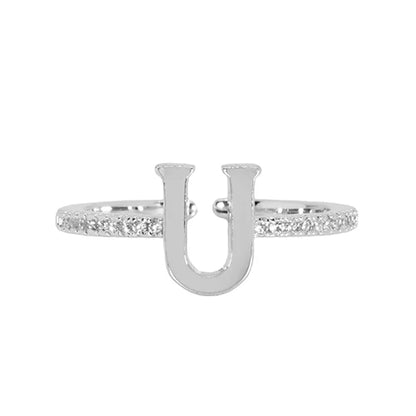 Adjustable Love Letter White Gold Ring | U