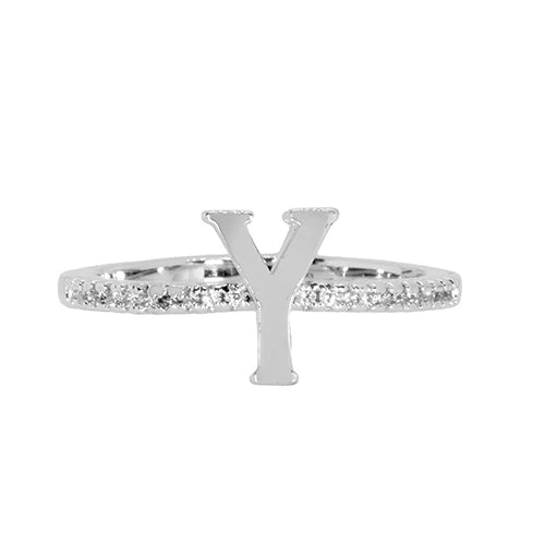 Adjustable Love Letter White Gold Ring | Y