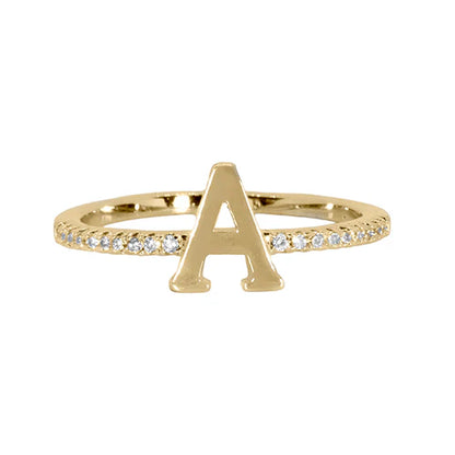 Adjustable Love Letter Yellow Gold Ring | A