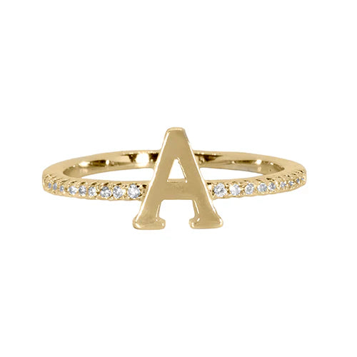 Adjustable Love Letter Yellow Gold Ring | A