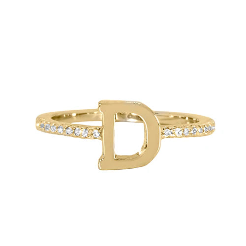 Adjustable Love Letter Yellow Gold Ring | D