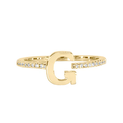 Adjustable Love Letter Yellow Gold Ring | G