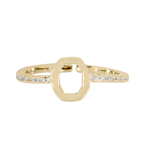 Adjustable Love Letter Yellow Gold Ring | O
