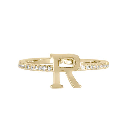 Adjustable Love Letter Yellow Gold Ring | R