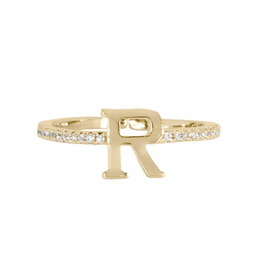 Adjustable Love Letter Yellow Gold Ring | R