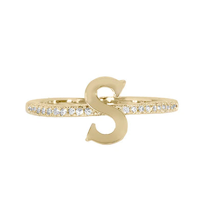 Adjustable Love Letter Yellow Gold Ring | S