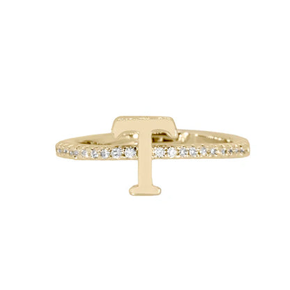 Adjustable Love Letter Yellow Gold Ring | T
