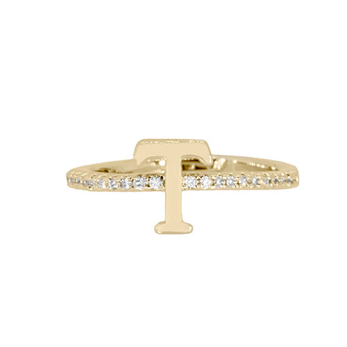 Adjustable Love Letter Yellow Gold Ring | T