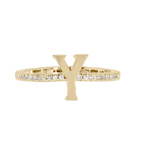 Adjustable Love Letter Yellow Gold Ring | Y