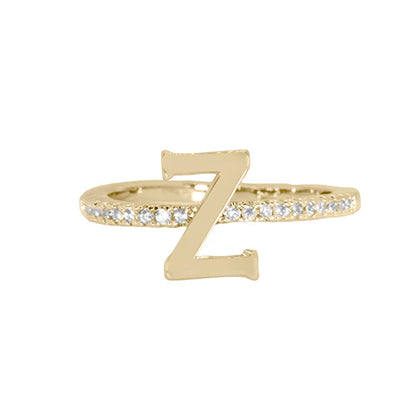 Adjustable Love Letter Yellow Gold Ring | Z