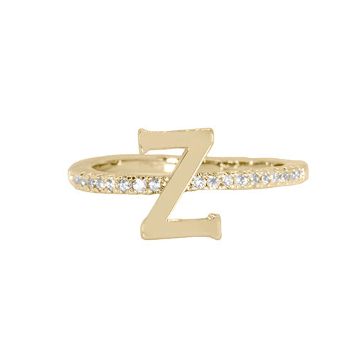 Adjustable Love Letter Yellow Gold Ring | Z