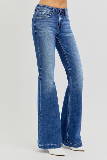 Dark Low Rise Flare Jeans