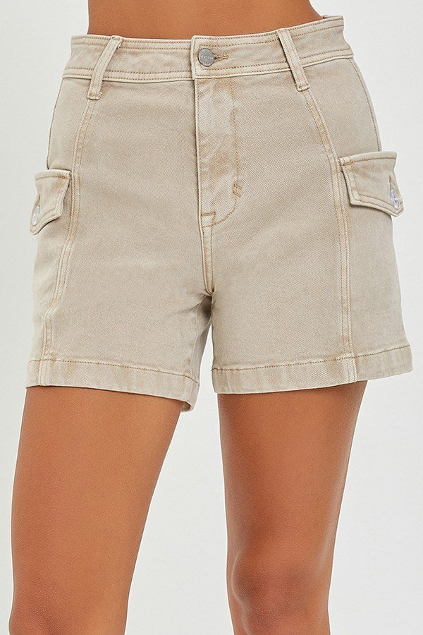 High Rise Cargo Shorts