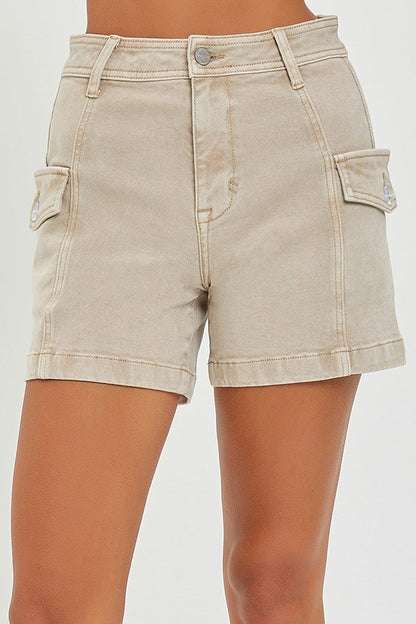 High Rise Cargo Shorts