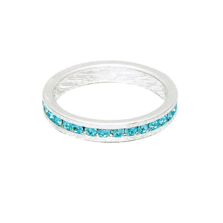March (Aquamarine) White Gold Ring | Size 7
