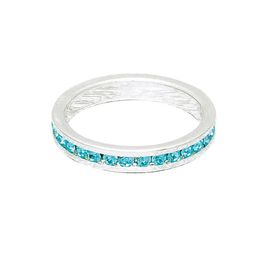 March (Aquamarine) White Gold Ring | Size 7