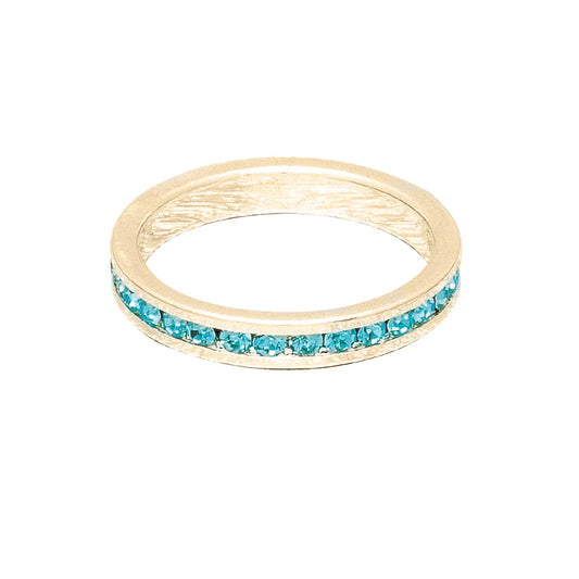 March (Aquamarine) Yellow Gold Ring | Size 5