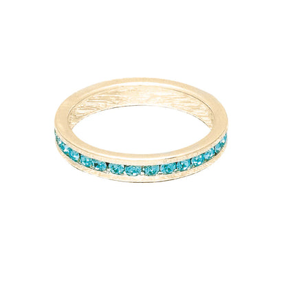 March (Aquamarine) Yellow Gold Ring | Size 10