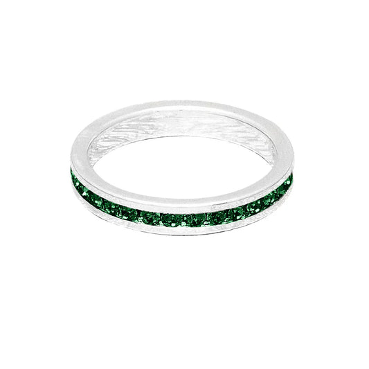 May (Emerald) White Gold Ring | Size 6