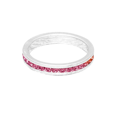 October (Pink Tourmaline) White Gold Ring | Size 7