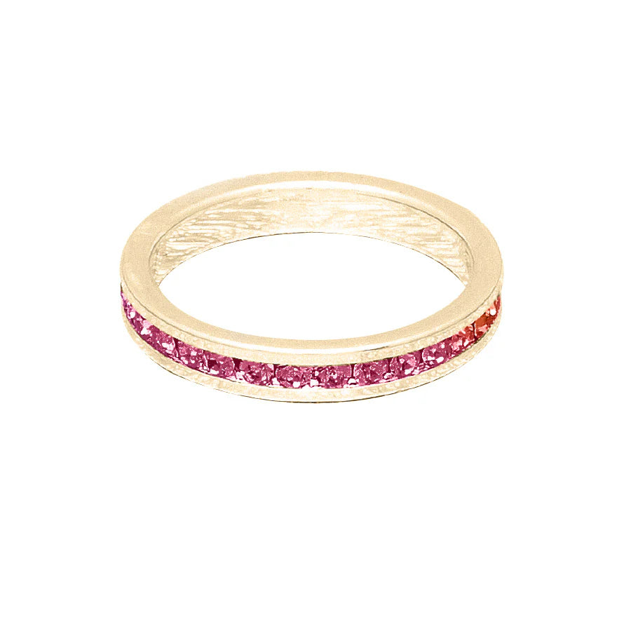 October (Pink Tourmaline) Yellow Gold Ring | Size 9