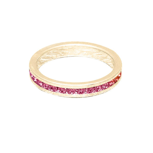 October (Pink Tourmaline) Yellow Gold Ring | Size 8