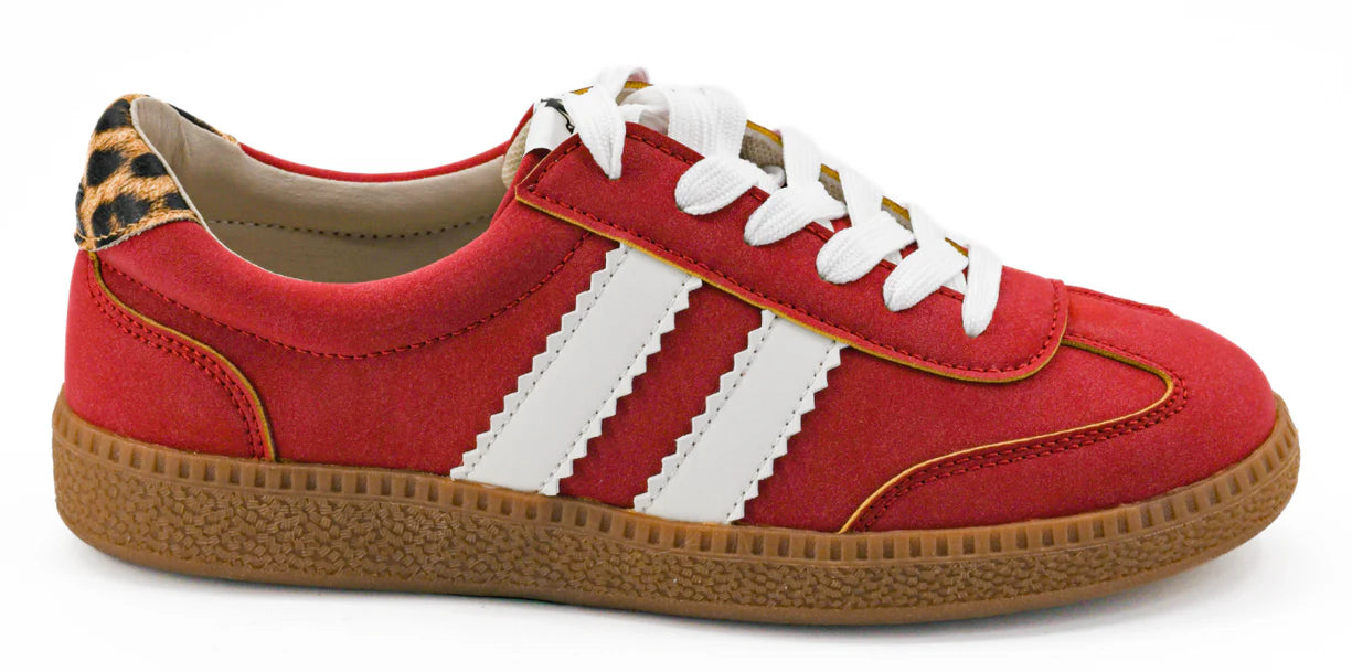 Red Heads Up Tennis Shoes