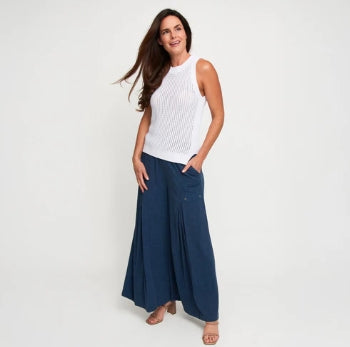 Afton Wide Leg Side Zipper Pants | 2 Colors Available