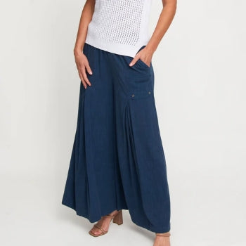 Afton Wide Leg Side Zipper Pants | 2 Colors Available