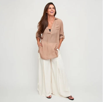 Afton Wide Leg Side Zipper Pants | 2 Colors Available