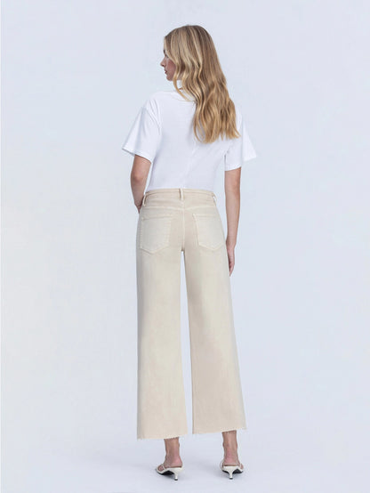 High Rise Crop Wide Straight Leg Jeans