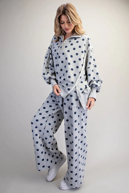 Mineral Washed Polka Dot Pullover