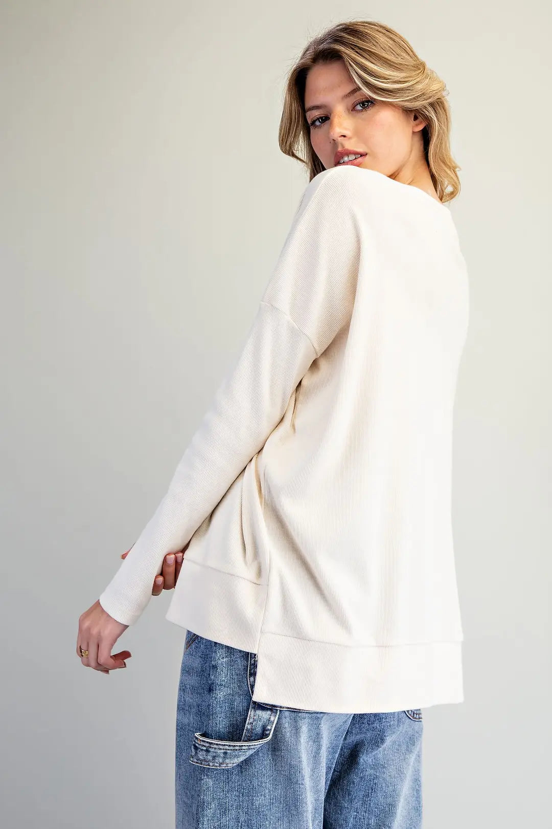 Center Seam Drop Shoulder Top