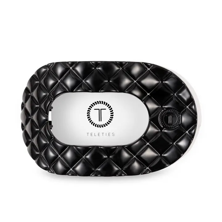 Flat Round Hair Clip | Jet Black Quilted | Large