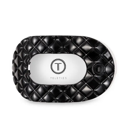 Flat Round Hair Clip | Jet Black Quilted | Large