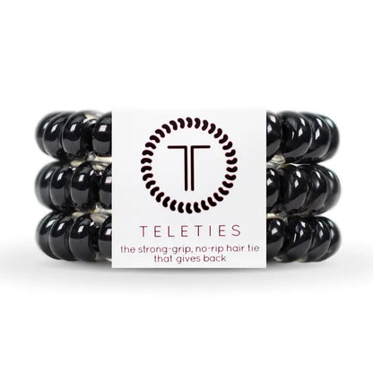 Spiral Hair Coils | Jet Black Hair Ties | Large