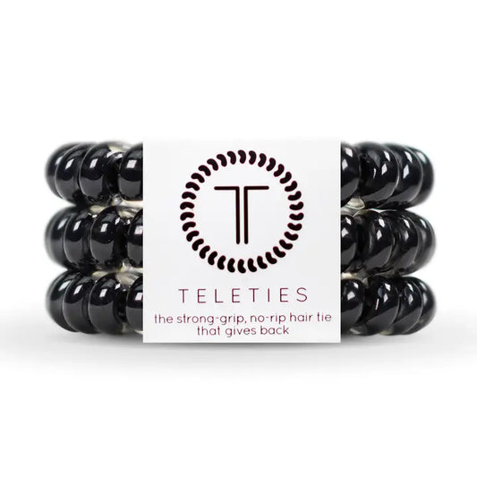 Spiral Hair Coils | Jet Black Hair Ties | Large
